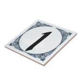 Blue Border Tegel, huisnummers, wijzigingsnummer Tegeltje (Zijkant)