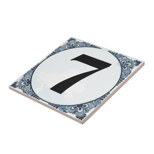 Blue Border Tegel, huisnummers, wijzigingsnummer Tegeltje (Zijkant)
