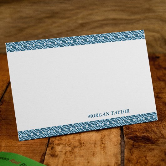 Blue Borders Personated Note Cards Notitiekaartje