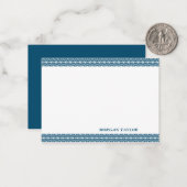 Blue Borders Personated Note Cards Notitiekaartje (Voorkant / Achterkant in situ)