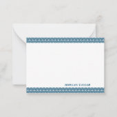 Blue Borders Personated Note Cards Notitiekaartje (Voorkant)