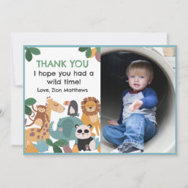 Blue Born Two Be Wild Flat Thank You Card Bedankkaart