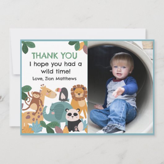 Blue Born Two Be Wild Flat Thank You Card Bedankkaart (Voorkant)