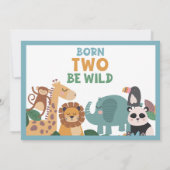Blue Born Two Be Wild Flat Thank You Card Bedankkaart (Achterkant)
