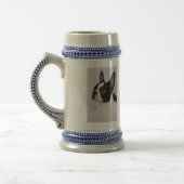 Blue Boston Terrier Dog Stein Bierpul (Links)