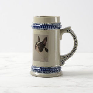 Blue Boston Terrier Dog Stein Bierpul
