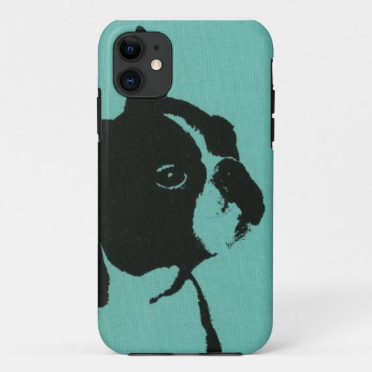 Blue Boston Terrier Phone Case (Achterkant)