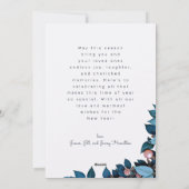 Blue Botanical 2 Foto Kerstvakantie Kaart (Achterkant)