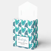 Blue Botanical Beach Palm Foliage Weddenschap Bedankdoosjes (Geopend)