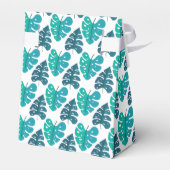 Blue Botanical Beach Palm Foliage Weddenschap Bedankdoosjes (Achterkant)