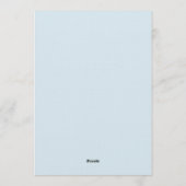 Blue Botanical Bloom Wedding Kaart (Achterkant)