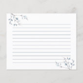 Blue Botanical Bridal Shower Advice and Wishes (Achterkant)