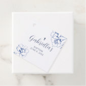 Blue Botanical Floral Baptism Bedankjes Labels (In situ)