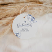 Blue Botanical Floral Baptism  Bedankjes Labels