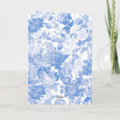 Blue Botanical Florals Wedding Order of Service Programma (Achterkant)