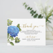 Blue Botanical Funeral Hartelijk dank Bedankkaart (Staand voorkant)