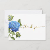 Blue Botanical Funeral Hartelijk dank Bedankkaart (Achterkant)