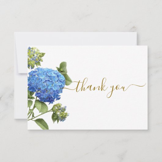 Blue Botanical Funeral Hartelijk dank Bedankkaart (Achterkant)