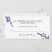 Blue Botanical Greenery Salon Cadeaubonnen (Achterkant)