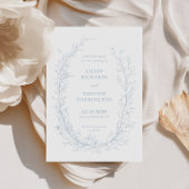 Blue Botanical Line Art Lijst Bruiloft Save The Date