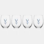 Blue Botanical | Minimal Coastal Wijnglas Zonder Voet (Achterkant)