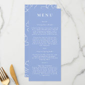 Blue Botanical Modern Wedding Menu