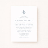 Blue Botanical Motif Wedding Invitation Aankondiging