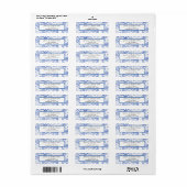 Blue Botanical Navy Lijst Wedding Address Etiket (Full Sheet)