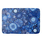 Blue Botanical Shibori Badmat (Voorkant)