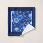Blue Botanical Shibori Gezegde Bad Handdoek (Wasdoekje)