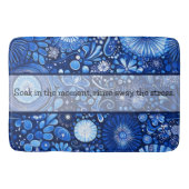 Blue Botanical Shibori Gezegde Badmat (Voorkant)
