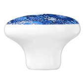 Blue Botanical Shibori Keramische Knop (Zijkant)