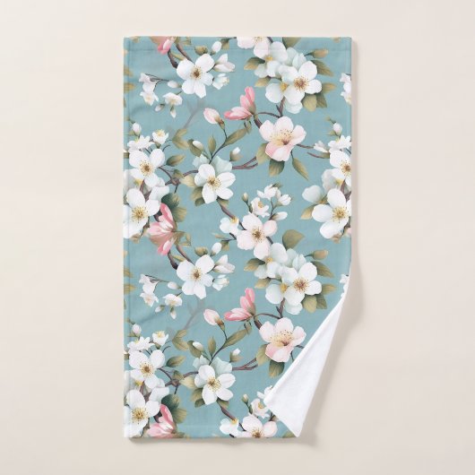 Blue Botanical Spring Dogwood Bad Handdoek (Handdoek)