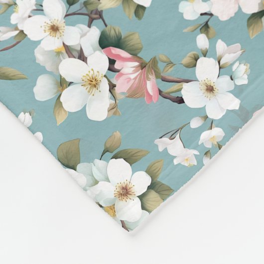 Blue Botanical Spring Dogwood Fleece Deken (Hoek)
