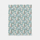 Blue Botanical Spring Dogwood Fleece Deken (Voorkant)