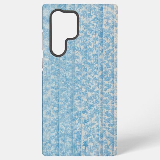 Blue Botanical Stripe Phone Case Samsung Galaxy Hoesje (Achterkant)