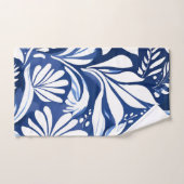 Blue Botanical Watercolor Floral Pattern Bad Handdoek (Handdoek)