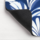 Blue Botanical Watercolor Floral Pattern Muismat (Hoek)