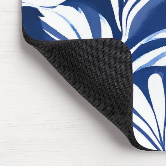 Blue Botanical Watercolor Floral Pattern Muismat (Hoek)