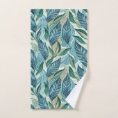 Blue Botanical Wave Modern Pattern Bad Handdoek (Handdoek)