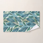 Blue Botanical Wave Modern Pattern Bad Handdoek (Handdoek)