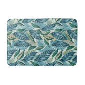 Blue Botanical Wave Modern Pattern Badmat (Voorkant)