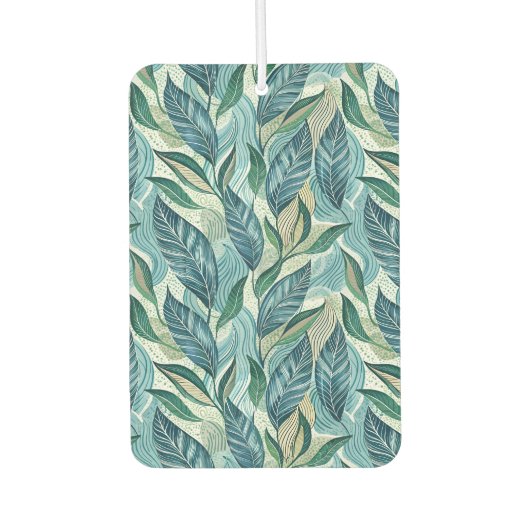 Blue Botanical Wave Modern Pattern Luchtverfrisser (Voorkant)