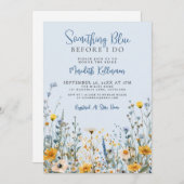 Blue Botanical Wildflower Bridal Shower Kaart (Voorkant / Achterkant)