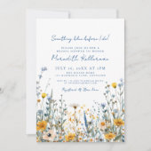 Blue Botanical Wildflower Vrijgezellenfeest Kaart (Voorkant)