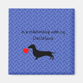 Blue Botten Funny Dachshund Magnet (Voorkant)