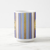 Blue Bougie Stripes gepersonaliseerde koffie Mok (Center)