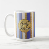 Blue Bougie Stripes gepersonaliseerde koffie Mok (Links)