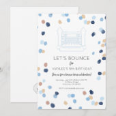 Blue Bounce House Party nodigt uit Kaart (Voorkant / Achterkant)