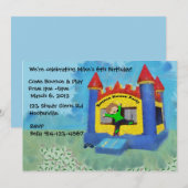 Blue Bounce House Party nodigt uit Kaart (Voorkant / Achterkant)